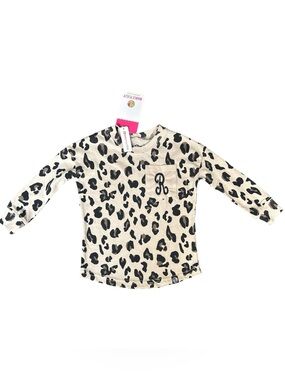 NWT MarleyLilly Kids' Leopard Pocket Tee with Monogrammed R